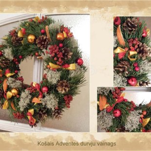 Durvju Adventes vainags košās krāsās