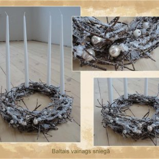 Piesnidzis Adventes vainags ar pērlītēm