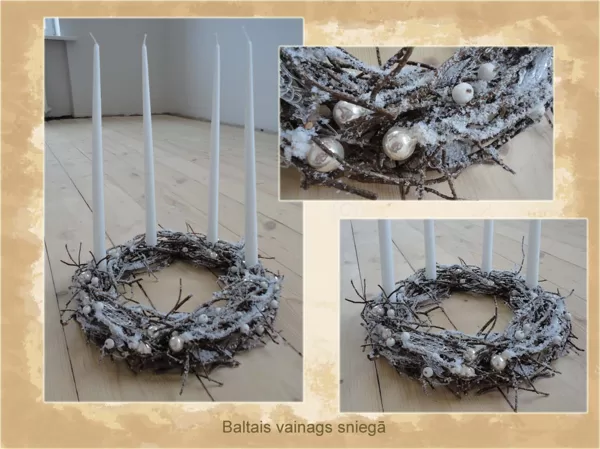 Piesnidzis Adventes vainags ar pērlītēm